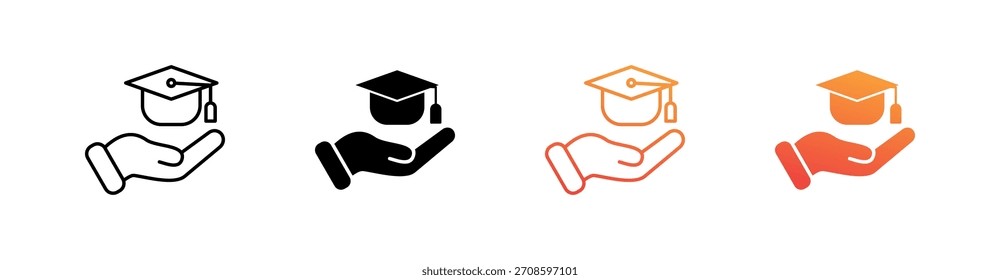 Educación de múltiples estilos Icon Set Vector