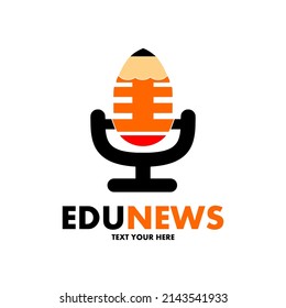 Education news vector logo template. This design use pencil symbol. Suitable for learn.