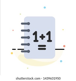 Education, Notebook, Notepad , 1+1 Abstract Flat Color Icon Template