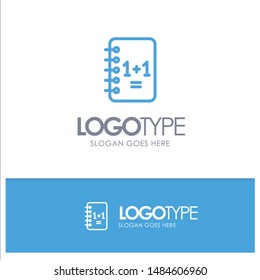 Education, Notebook, Notepad , 1+1 Blue outLine Logo with place for tagline. Vector Icon Template background