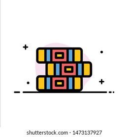 Education, Notebook, Stationary  Business Flat Line Filled Icon Vector Banner Template