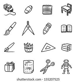 education objects or icons / cartoon vector and illustration, hand drawn style, isolated on white background.