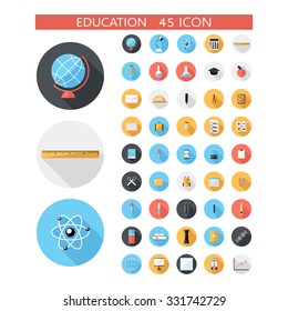 Education and office icon set. Design elements for mobile and web applications.