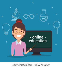 education on line with desktop display