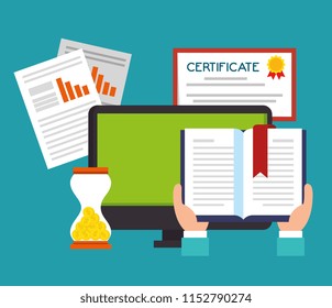 education on line with desktop display