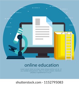education on line with desktop display
