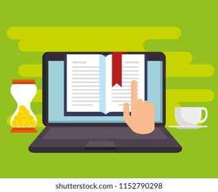 education on line with laptop
