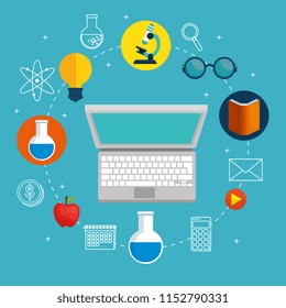 education on line with laptop