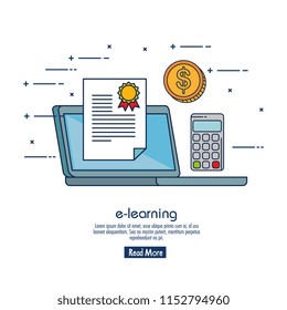 education on line with laptop