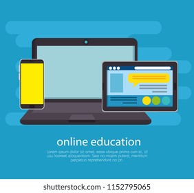 education on line with laptop