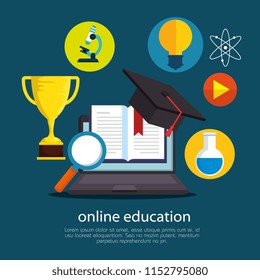 education on line with laptop