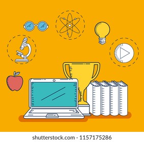 education on line with laptop