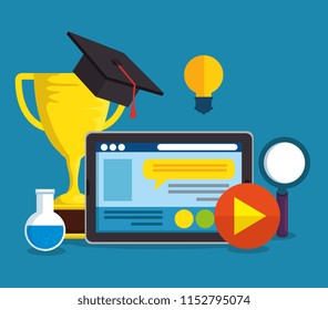 education on line with tablet