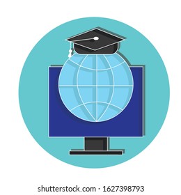 Education online concept. Creative idea design. Flat vector illustration for template, brochure or presentation. 