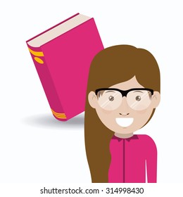 Education online concept: Ebooks with avatar design, vector illustration eps 10