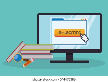 Education online or elearning theme design, vector illustration graphic