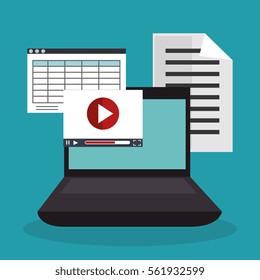education online flat icons