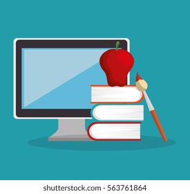 education online flat icons