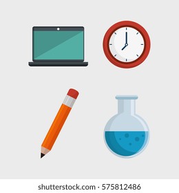 education online flat icons