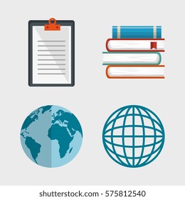education online flat icons