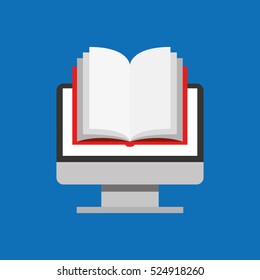 education online global book vector illustration eps 10