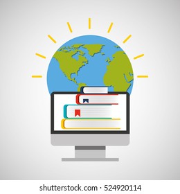 education online global e-learning vector illustration eps 10