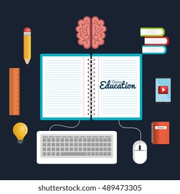 education online icons study reading digital