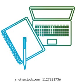 education online with laptop and notebook
