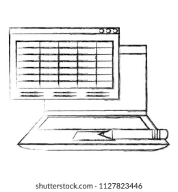 education online with laptop and pencil