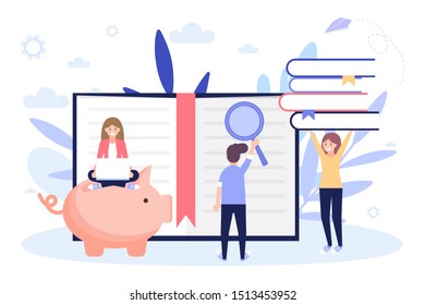 Education online. Learning concept. Cartoon flat vector illustration isolated on white background. Can use for web banner, infographics, web page.