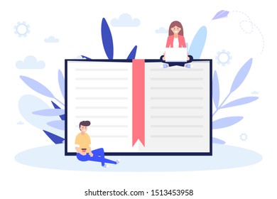 Education online. Learning concept. Cartoon flat vector illustration isolated on white background. Can use for web banner, infographics, web page.