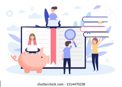 Education online. Learning concept. Cartoon flat vector illustration isolated on white background. Can use for web banner, infographics, web page.