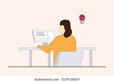 Educação e Online Learning Illustration Pack em cor de conceito laranja