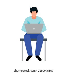 Education online learning school training composition with isolated human character of student vector illustration