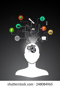 education, online learning and tree of knowledge icons in flat style