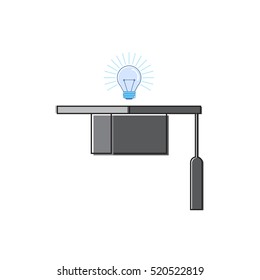 Education Online Learning Web Banner Thin Line Vector Illustration