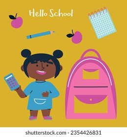 Education online. Preparing for school. Buying fresh school supplies, studying up, packing. Scenes from school