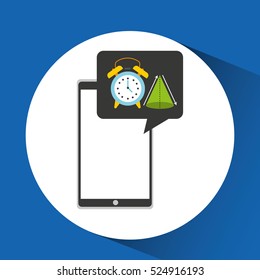 education online smartphone app clock geometry vector illustration eps 10