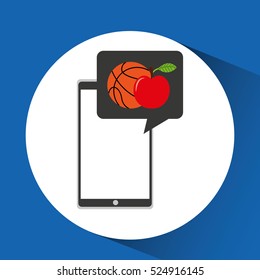 education online smartphone app sports apple vector illustration eps 10