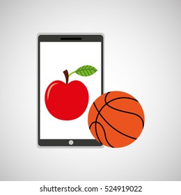 education online smartphone app sports apple vector illustration eps 10