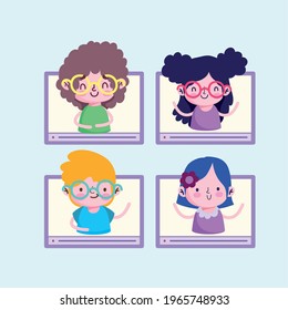 education online students on screen
