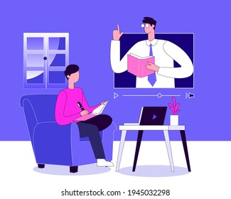 Education online teacher teaching students illustration concept vector
