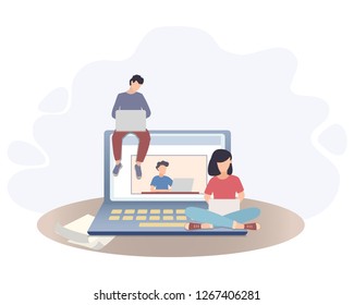 Education, online training courses, distance education vector illustration