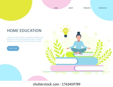 Education, online training courses, distance education vector illustration. Internet studying, online book, tutorials, e-learning, online education design for mobile and web graphics.