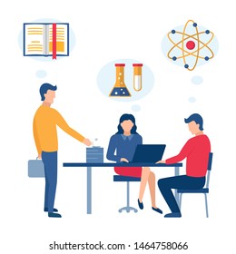 Education online training courses vector illustration. tutorials e-learning concept. Online courses concept with character. Flat cartoon design for mobile and web