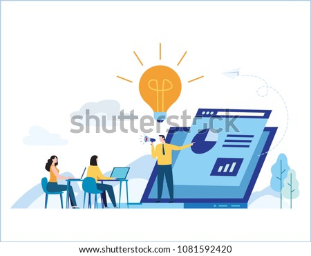 Education online training courses vector illustration.
tutorials e-learning concept.
distance internet studying banner.
skill development.
flat cartoon design for mobile and web