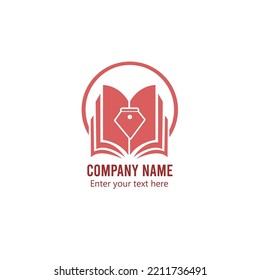 Logotipo de libro abierto de educación Diseño vector plano para logotipos de educación, escuela, oficina y empresa