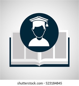 education opened book boy character vector illustration eps 10
