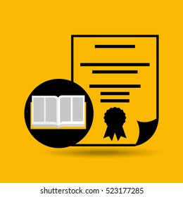 education opened book diploma icon vector illustration eps 10