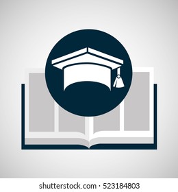 education opened book graduation cap vector illustration eps 10